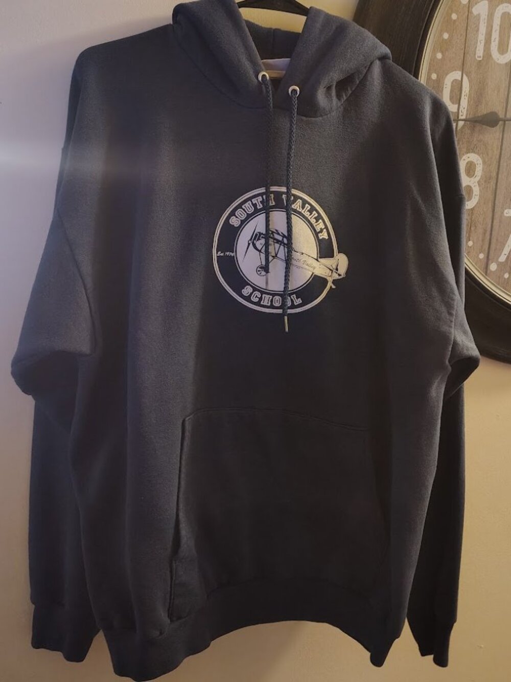 Unisex Navy Blue Hoodie "South Valley School" Size Large